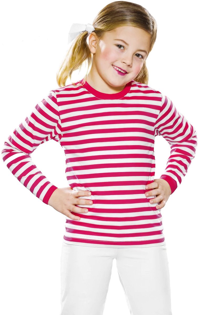 Gestreept Shirt Voor Kinderen Lange Mouw Rood-Wit