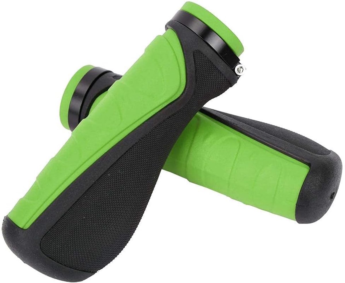 Handle Grips, MTB Mountain Bike Motorcycle Grips Rubber Handlebar End Grips for Bike Accessory (green&black)