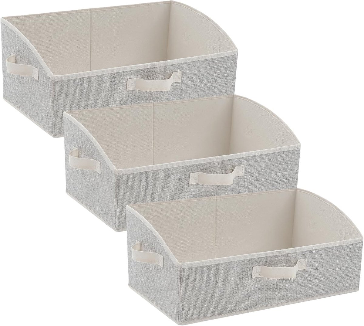 Stoffen opbergdoos, 3 stuks, opvouwbare opbergmanden met handgrepen, opbergdozen voor kleding, speelgoed, gereedschap, kledingkast, 50 x 28,5 x 20 cm