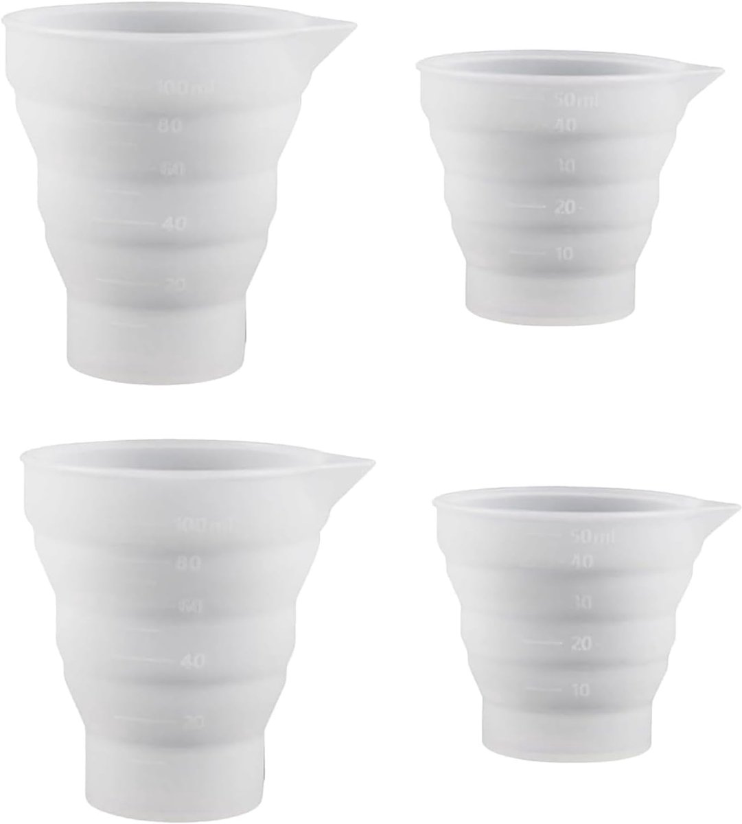 Maatbekers voor roerstaafjes, siliconen bekers, gietvormen, 50 ml/100 / maatbekers
