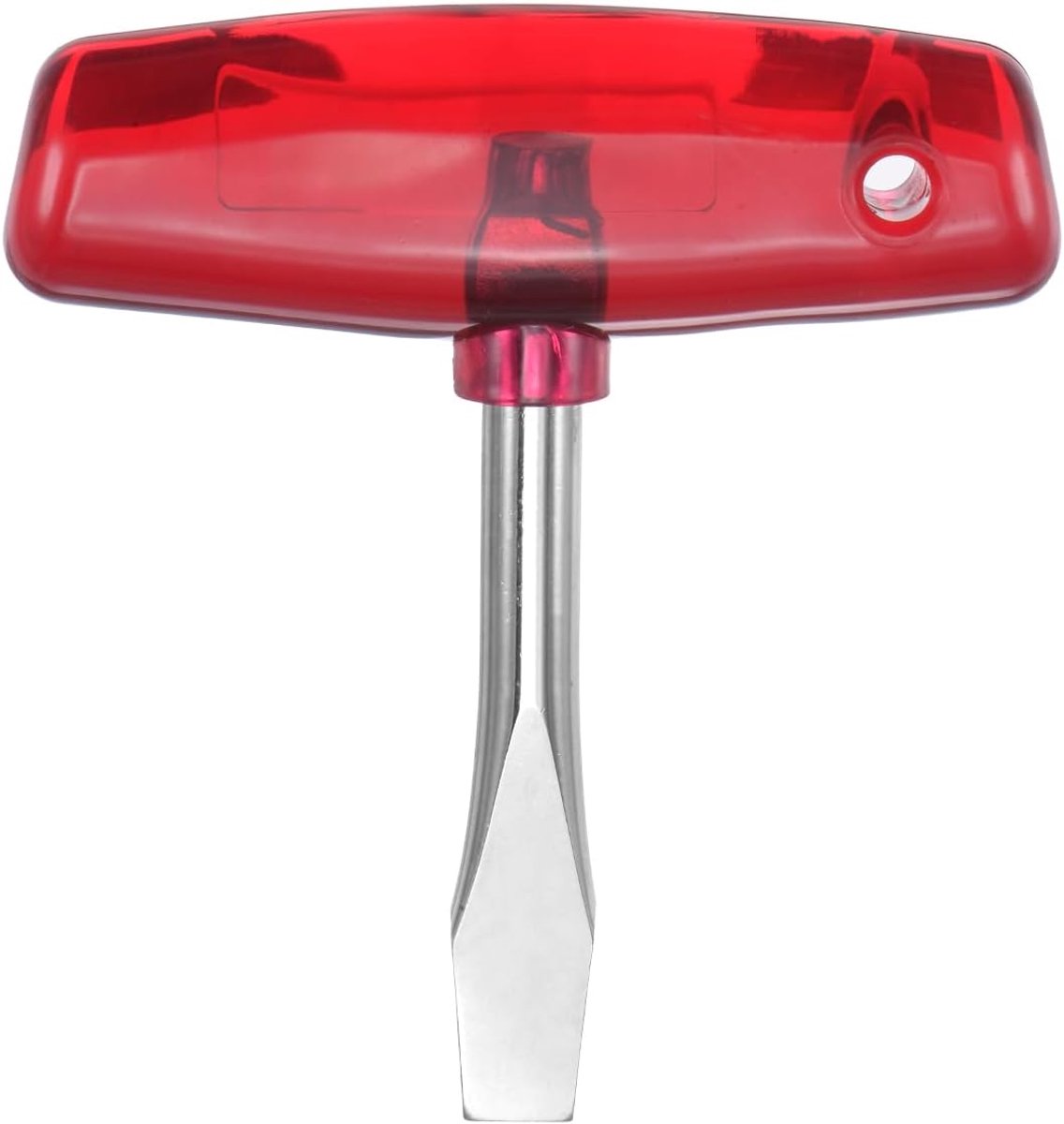 T-greep 10 mm sleufschroevendraaier met platte kop, ergonomische ABS-greep, sleufschroevendraaier voor bevestigen en losmaken, rood
