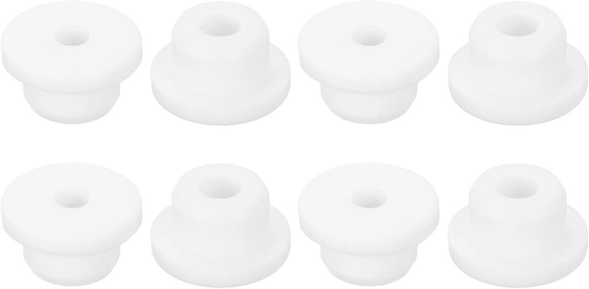 8 stuks rubberen sluitringen, wit, 11/16 inch (17 mm) boorgat, 5/16 inch (8 mm) ID-gat, rubberen stop, kabeldoorvoer, rubber voor bedrading, auto