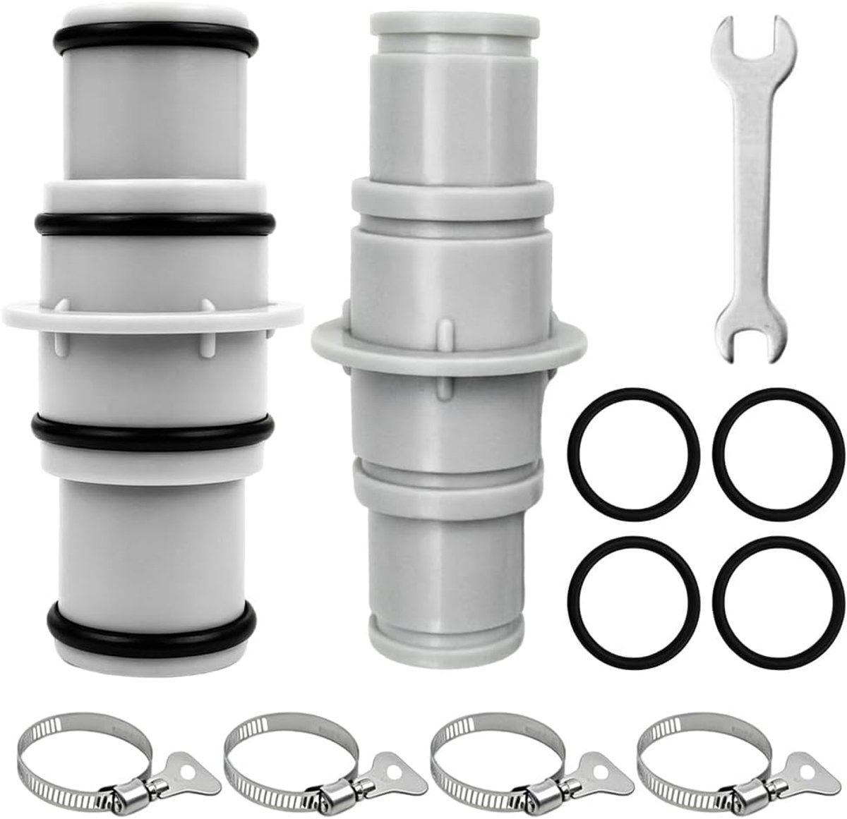 2 stuks zwembadslangadapters 32 naar 38 mm zwembad en tuin