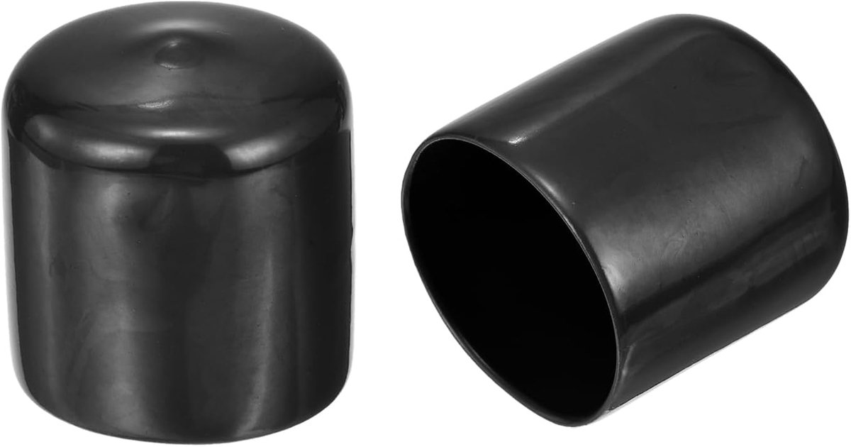 20 stuks ronde rubberen bits, 38 mm, afdekking van vinyl, zwart, schroefschroefdraadbescherming