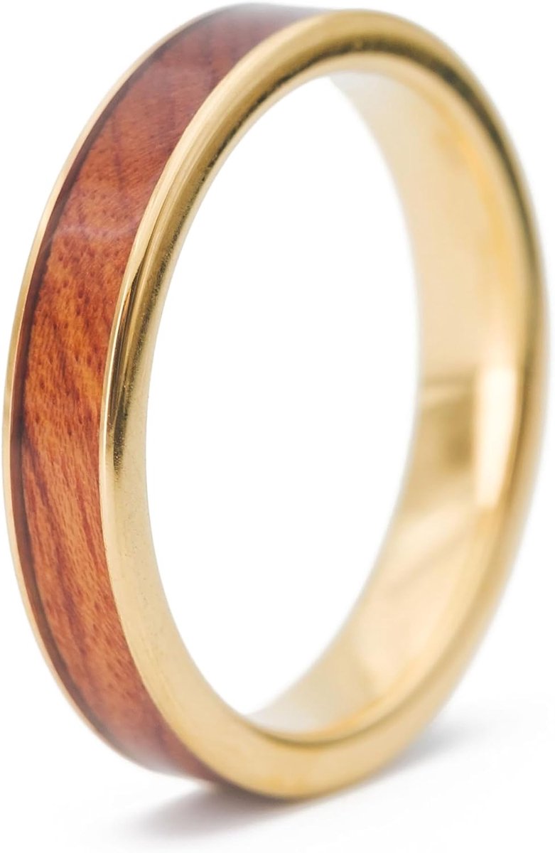 Ringen van hout [100% natuur] voor dames en heren - naar keuze als ring goud, ring zilver, ring zwart & ring roségoud dames - perfecte trouwringen, verlovingsring dames, partnerringen