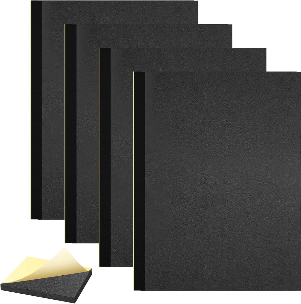 schuimplaat, zelfklevend, multifunctionele isolatiemat, antislip schuimrol, antislip, isolatie, schokdemping, akoestische mat voor knutselen, zwart, 300 x 200 x 20 mm