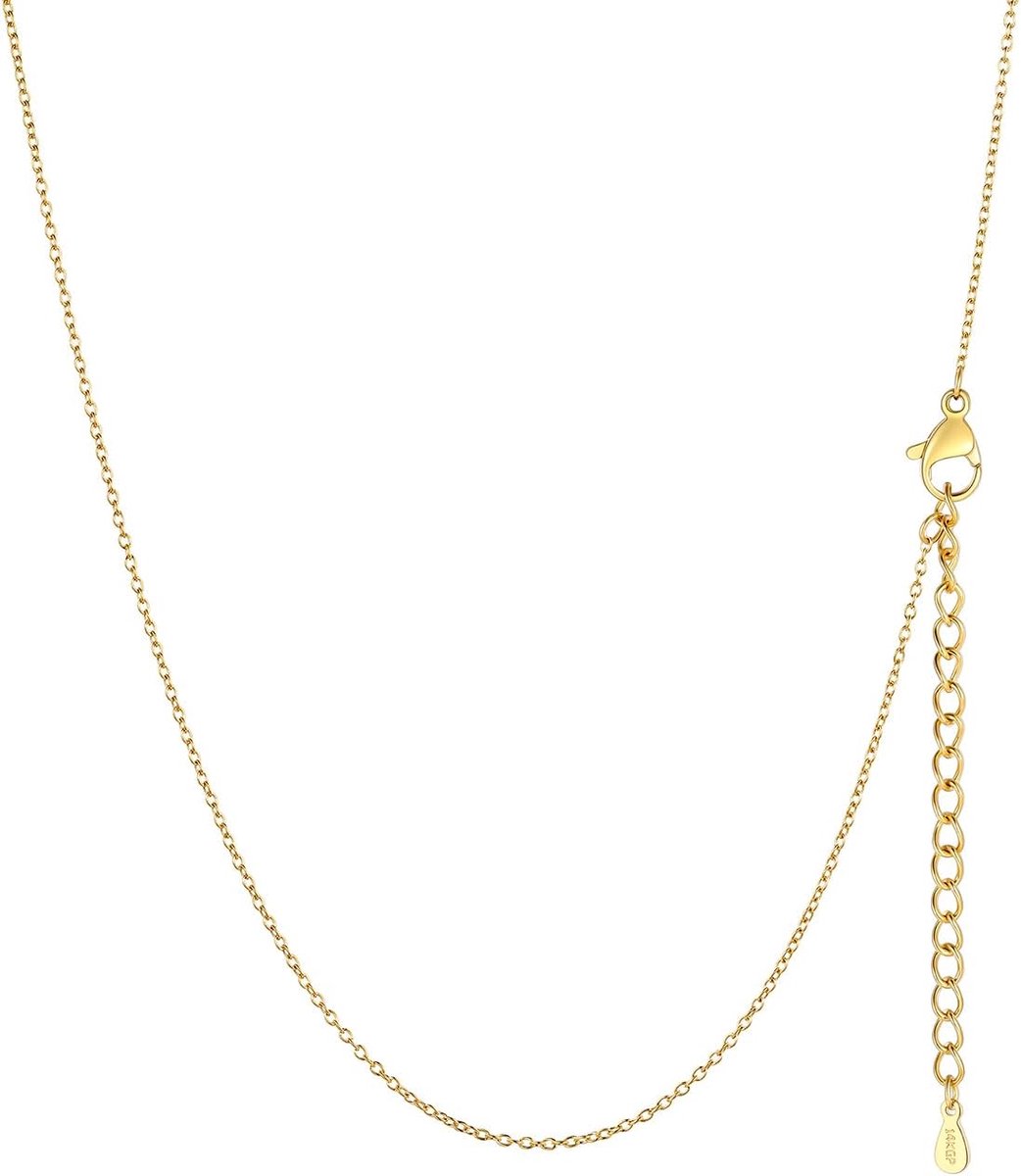 Rolo-ketting voor dames en heren, 1,4 mm/2 mm breed, halsketting zonder hanger, schakelketting in zilver/goud/roségoud/zwart, roestvrij stalen ketting, 35 cm tot 75 cm, naar keuze, sieraden