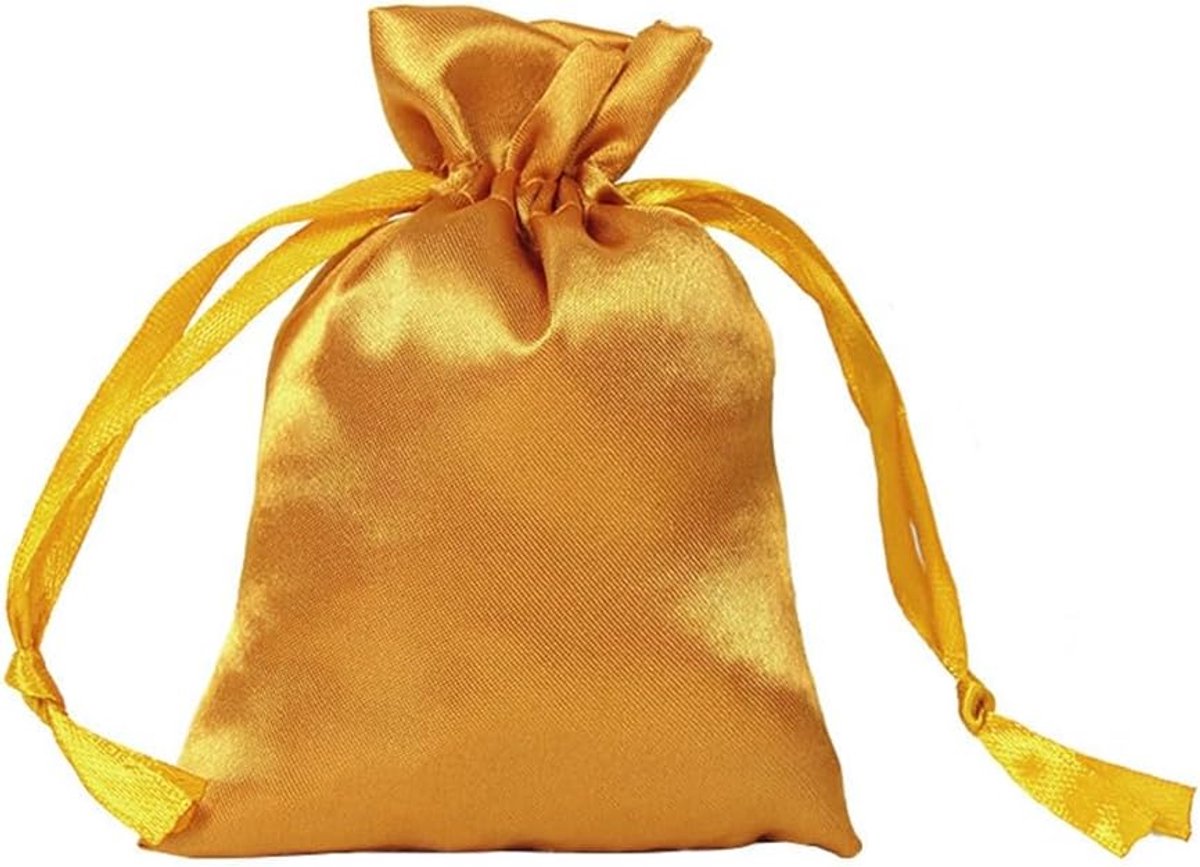 10 stuks satijnen zakjes, kleine organzazakjes, zijden sieradenzakjes, stof, kleurrijk, cadeauzakjes, artefact, tas met trekkoord, voor bruiloft, verjaardag, festival, party, goud