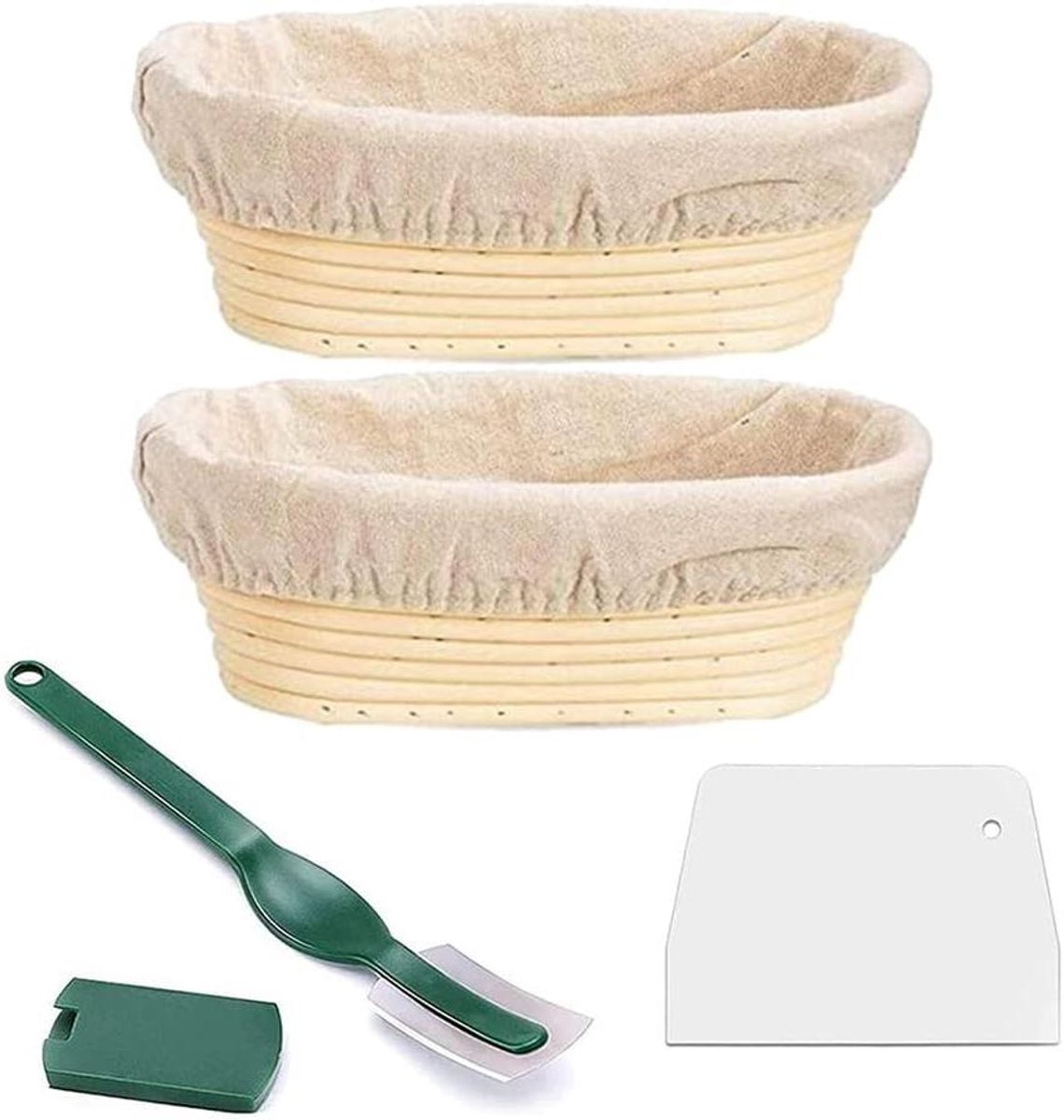 Broodrijsmandjes - Rijsmanden Natuurlijk - Brood Bakken - Natuurlijk Rotan - 407.5 Grams - Beige