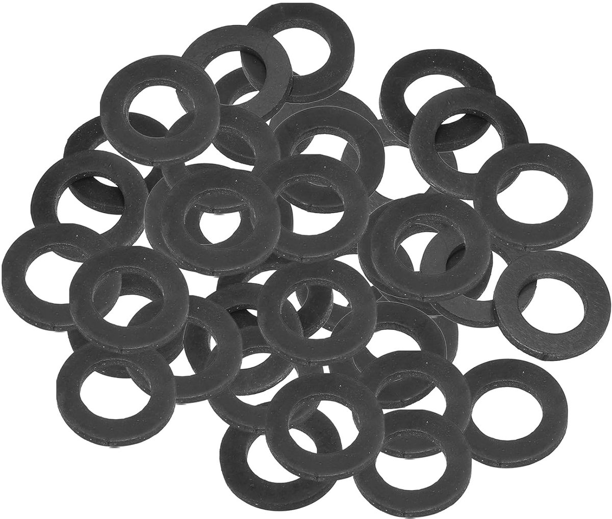 M16 Rubberen sluitringen, rubberen afdichting, rond, 40 stuks, 16 mm ID, 27 mm OD, 3 mm dik, platte sluitringen, set, afdichtingsrubber voor kraanbuis, bevestigingsschroef, zwart