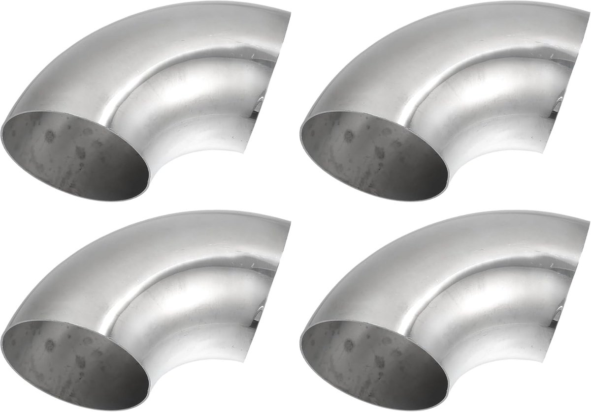 4 stuks OD 3 inch 90 graden 1,2 mm uitlaatboog roestvrij staal