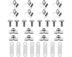 Reparatieset voor Voetbalhelm, Inclusief Roestvrij Staal R-Vormige Voetbalvizierclips, Moeren, Schroeven, Rubberen Pakking, Honkbal, Softbal, Hockey, Voetbalhelm-Hardwareset