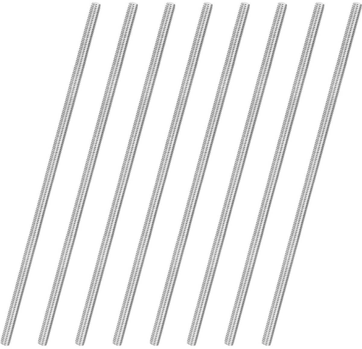 METERXITY 8 stuks complete draadstangen, M3 x 100 mm roestvrij staal 304 rechte draadstang voor meubelankerbouten/kabelbinders/U-bouten, metrische schroeven met schroefdraad