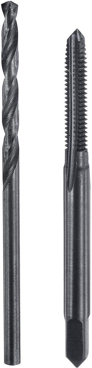 Schroefdraadtap-set, 5 40 UNC rechte draadschroefkranen en 2,6 mm spiraalboor, zwart oxide HSS 6542, machineschroefdraadboorset