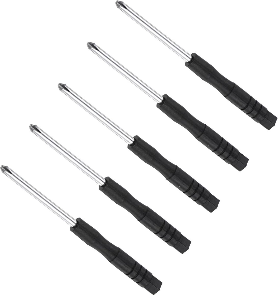 kruiskopschroevendraaier, 3 mm maat 80 mm lengte, S2 stalen kruiskopschroevendraaier met antislip handvat - (Toepassingen: voor brillen horloges elektronica computer), 5 stuks