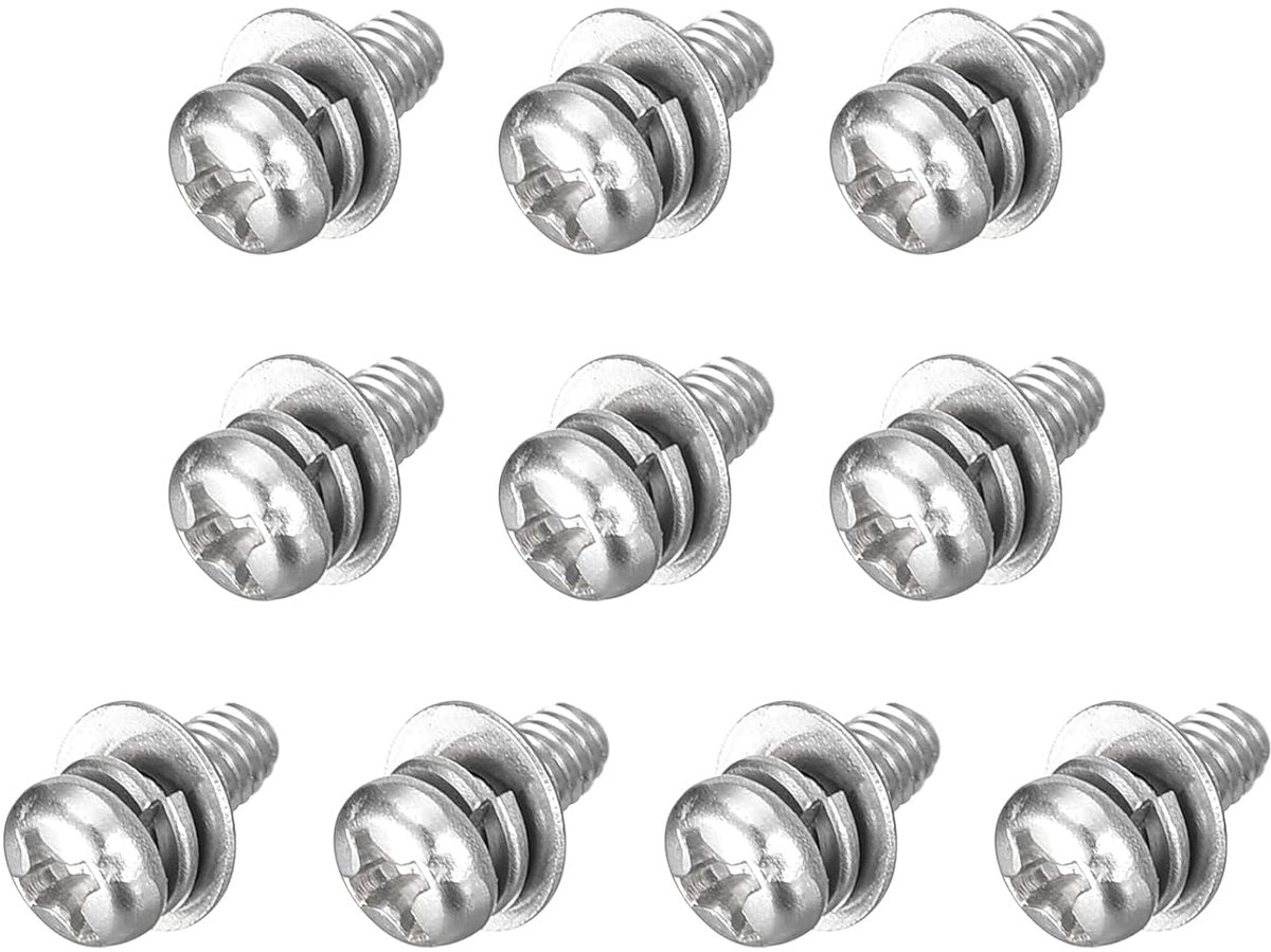 M3 x 5 mm 304 roestvrij staal Phillips Pan Head machineschroeven bouten gecombineerd met veerring en sluitringen 10 stuks