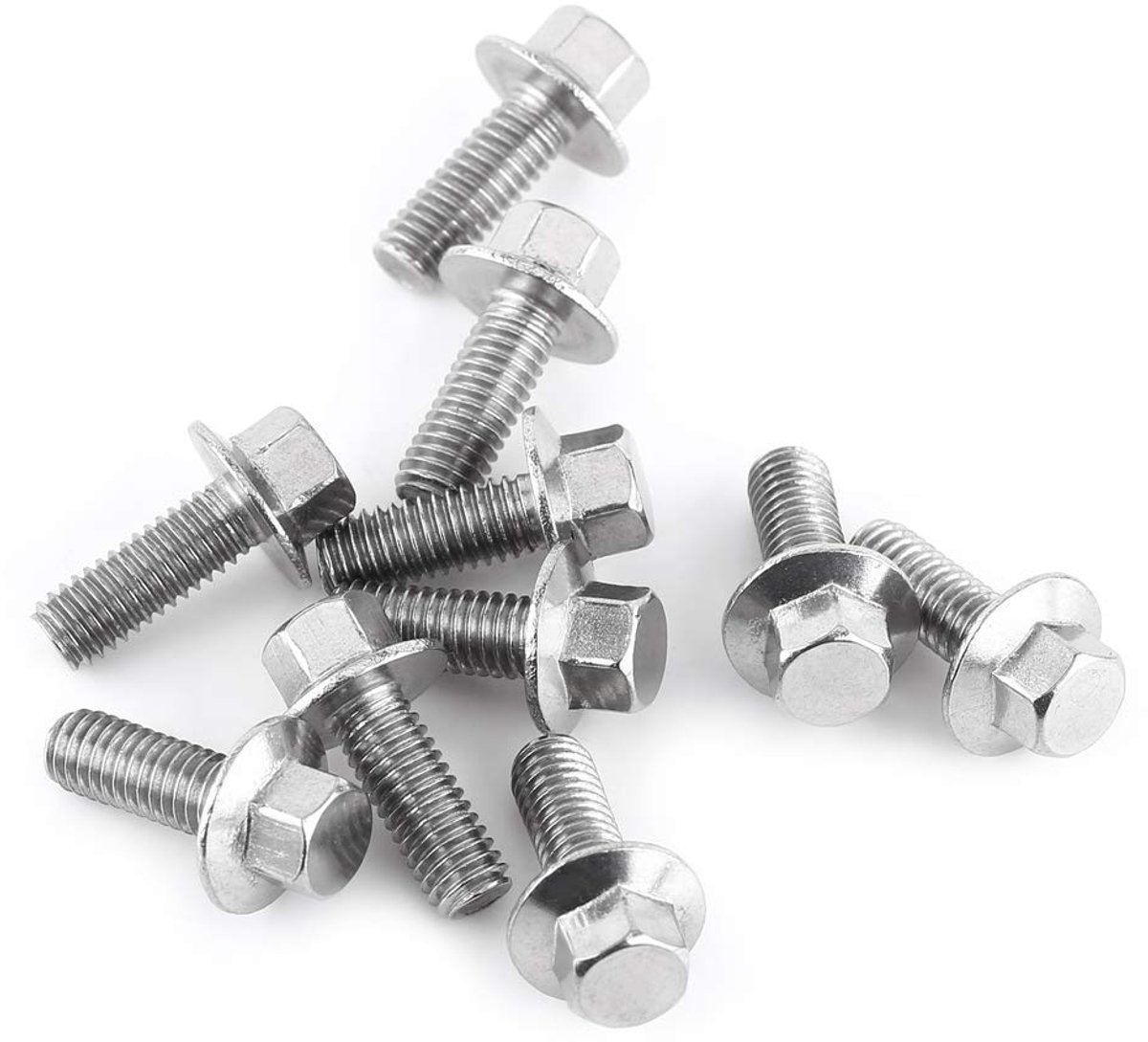 zeskant flens Bullone, 10 stuks M8 roestvrij staal SS304 schroeven flensschroeven met verzonken zeskant schroeven (M8 * 16)