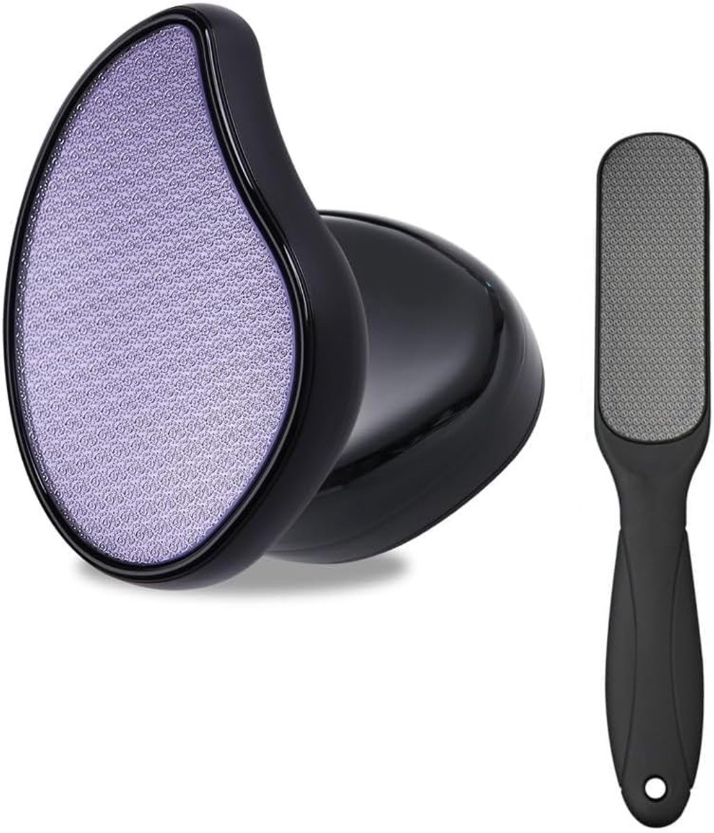 2 Sets Voetvijl Nano Glas Eeltverwijderaar Voet Rasp Met Handgreep Pedicure Voetverzorging Exfoliator Voor Hielen Droge Gebarsten Voeten Gladde Huid Manicure Pedicure Tools (Zwart)