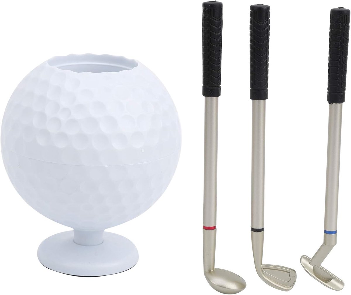 Model pennenhouder 3 stuks golfbalpennen golf desktop mini golfbal souvenir kerstcadeau voor golfer-Golfpen
