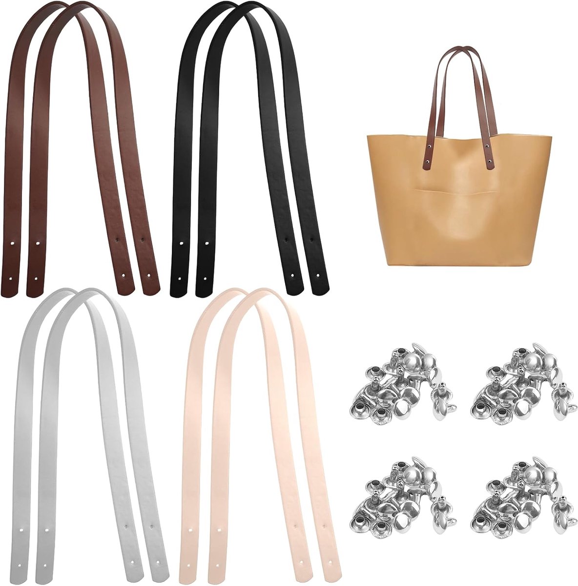 8 stuks tashengsels, 60 cm PU-tasgrepen, lederen schouderbanden | afneembare vervangende handtas, accessoires, tasriem