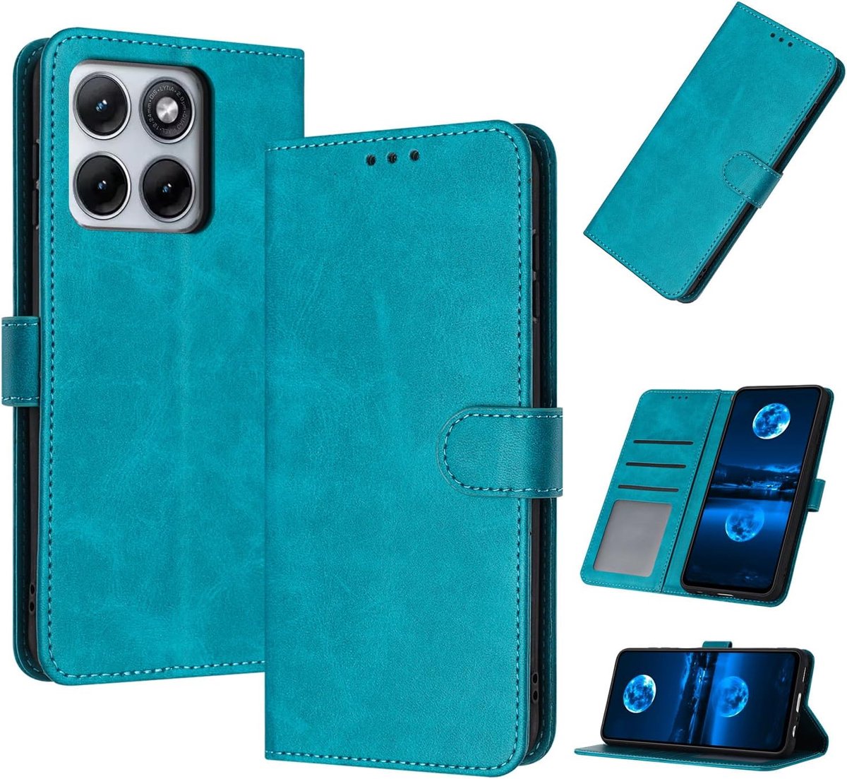 Hoes voor Motorola Edge 70 Fusion | PU-Leren Portemonneehoes, Standaardfunctie, 3 Kaartsleuven, Magnetische Sluiting, Schokbestendige Case, Green