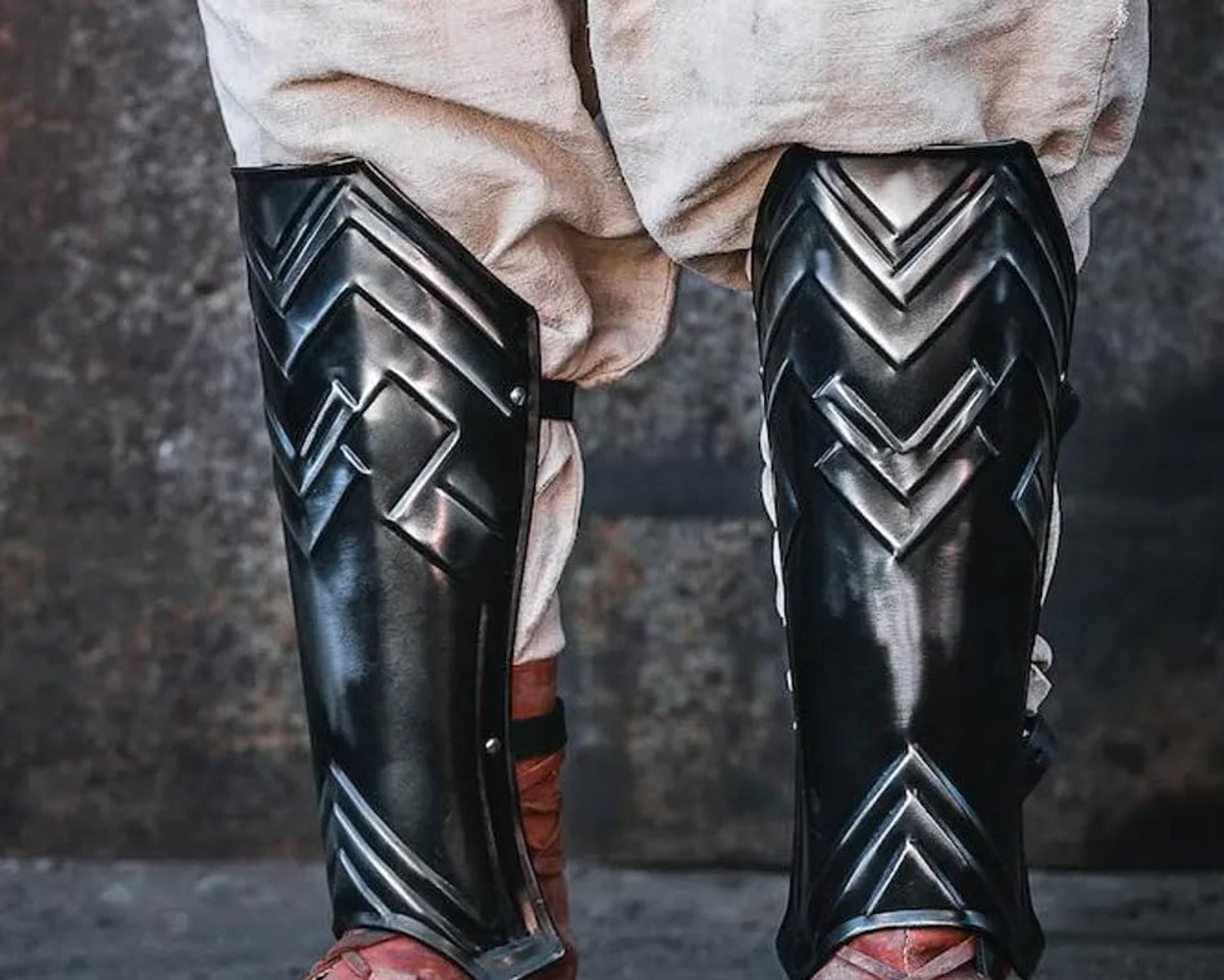 Volledige set - LARP ARMOR - Cuirass/paar bretels/beenkanen/schouders - stalen armor larp kostuum