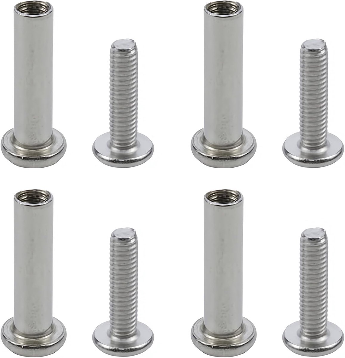 set met 4 verbindingsschroeven + 4 kogelmoeren, compatibel met IKEA PAX Varby VITVAL, reserveonderdelen code 100644 & 100402