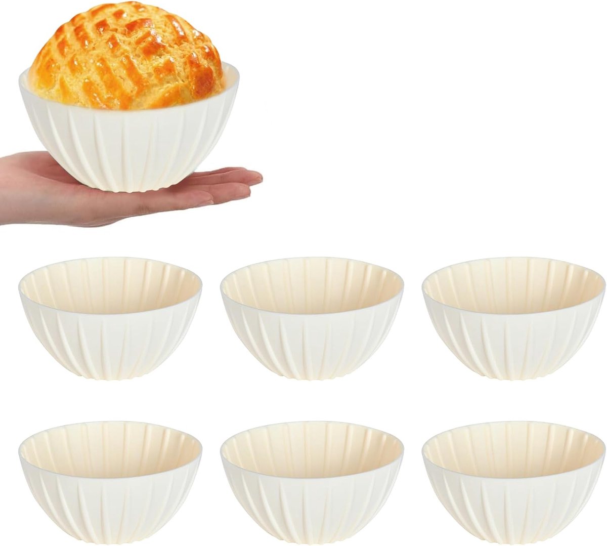 Zuurdesem-fermentatiemandjes 6 stuks - siliconen - ovenbestendig - ideaal voor zuurdesembrood - SnelShoppen