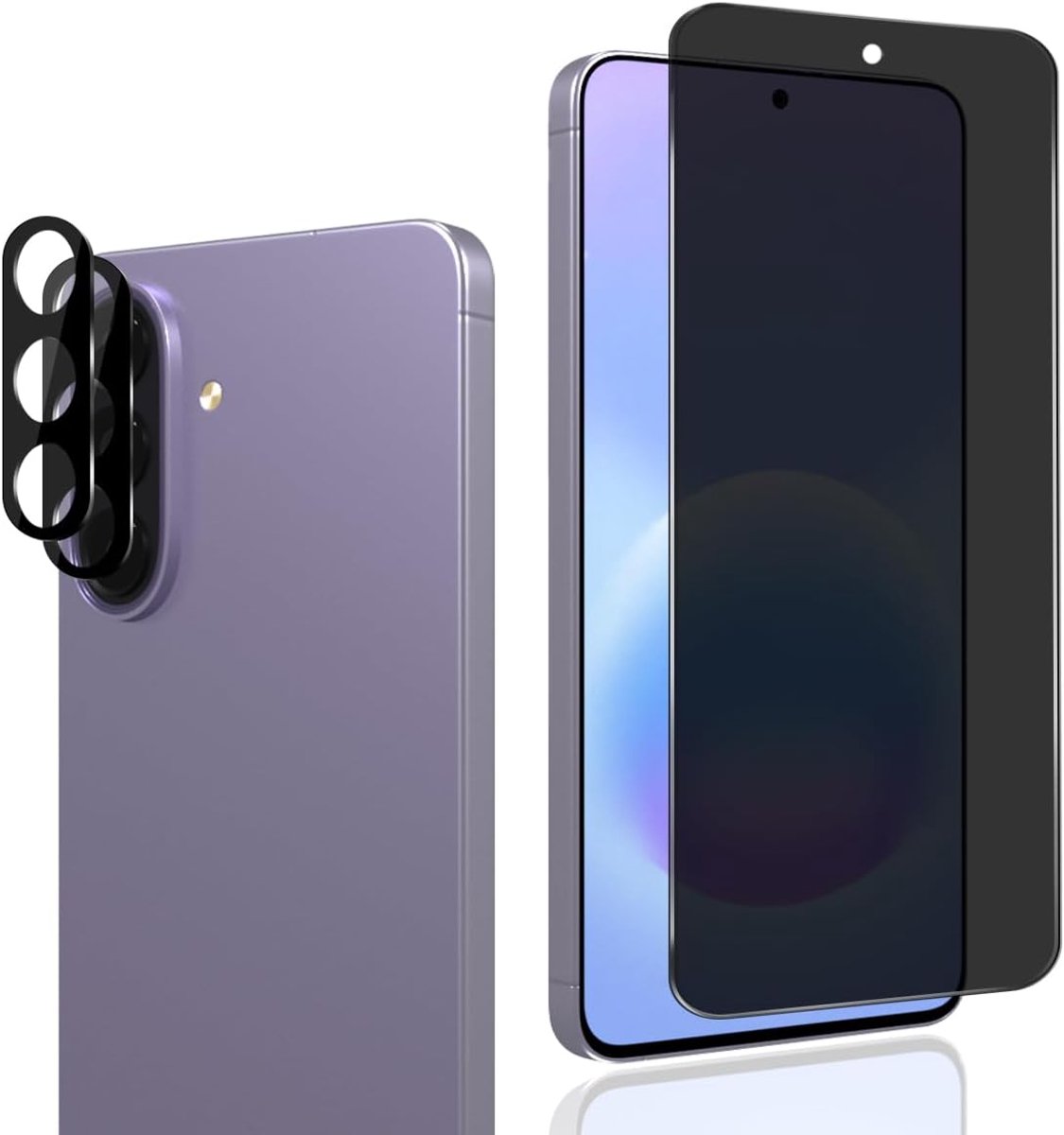 zichtbeschermingsfolie voor gehard glas voor Samsung Galaxy A57 5G, privacyfolie met camerabescherming [1+2 stuks], 9H hardheid, anti-spionage beschermfolie voor Galaxy A57 5G