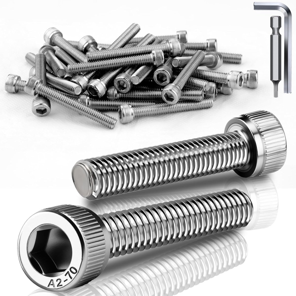 60 stuks schroeven M4 x 25 mm cilinderkopschroeven DIN 912 roestvrij staal A2 V2A zeskantschroeven cilinderschroeven met binnenzeskant volledige schroefdraad inbusschroeven voor mechanische