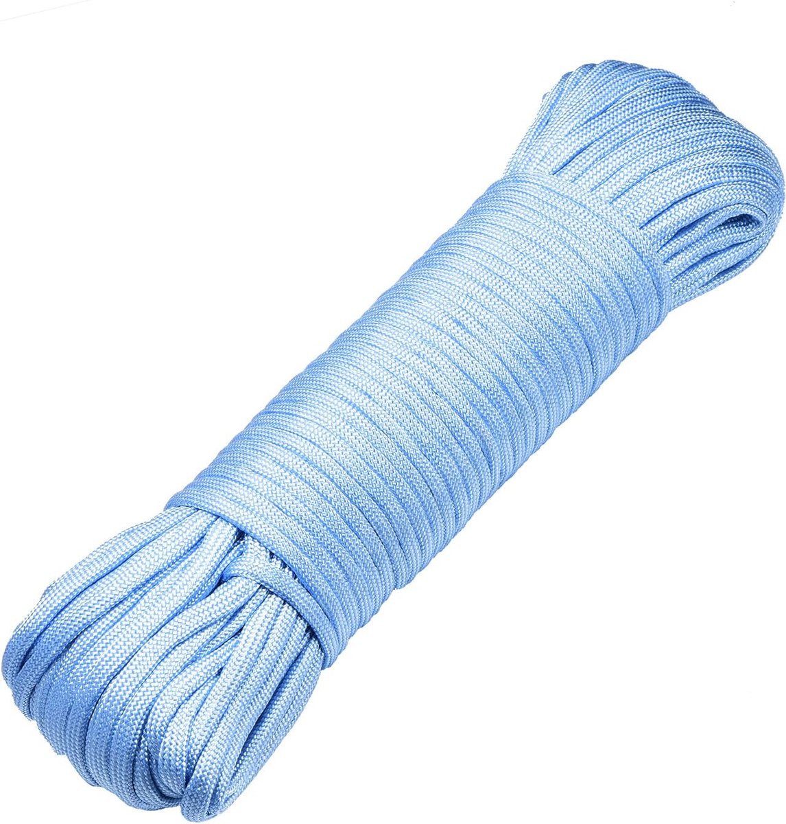 30 meter lang textieltape nylon koord paracordtouw survivaltape voor knutselen en voor outdoor campingactiviteiten 4 mm - 7 draden lichtblauw