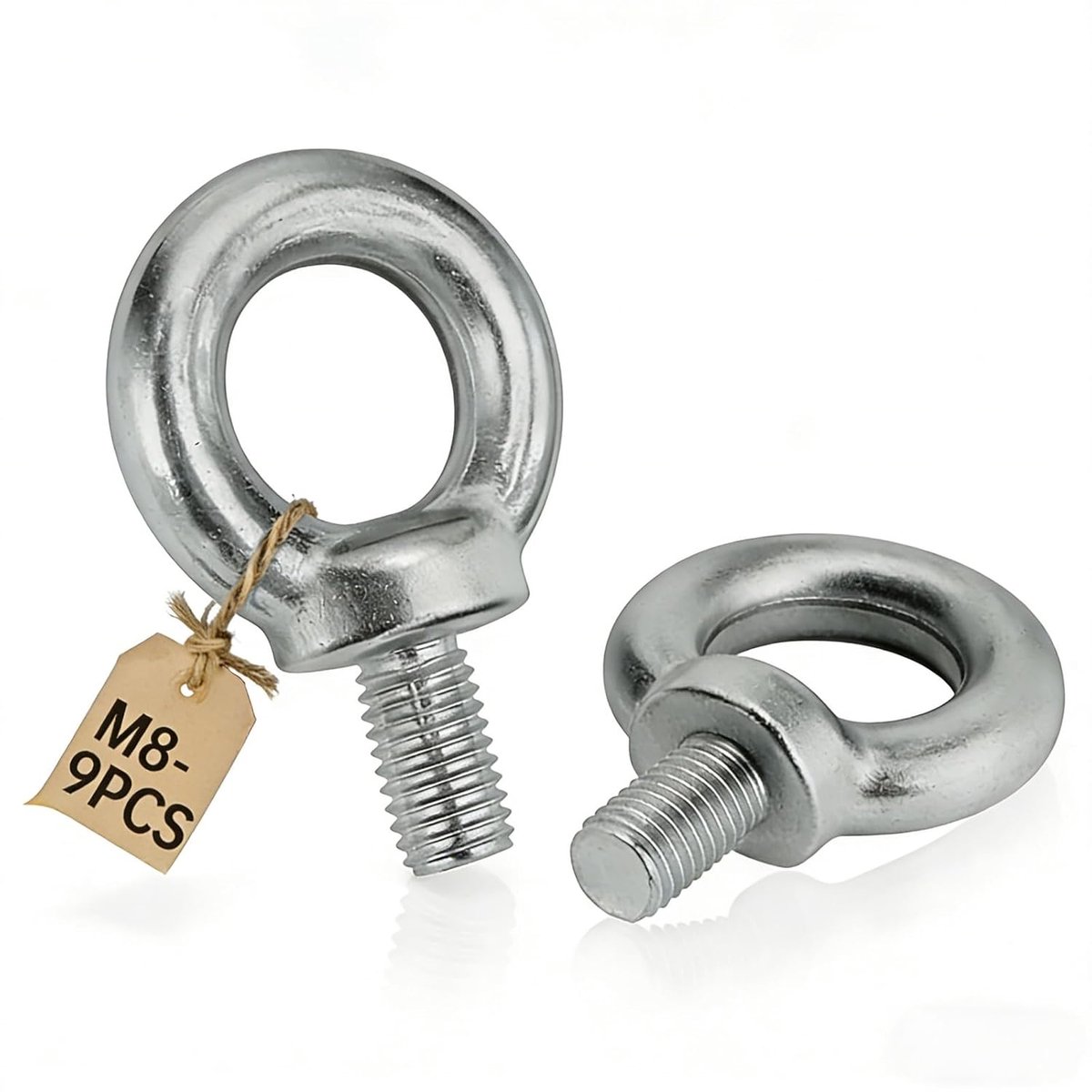 9 stuks ringschroef M8 oogschroef koolstofstaal oogschroef M8 met schroefdraad msymsyu ronde ringschroef voor technische hefapparaten en bevestigingen