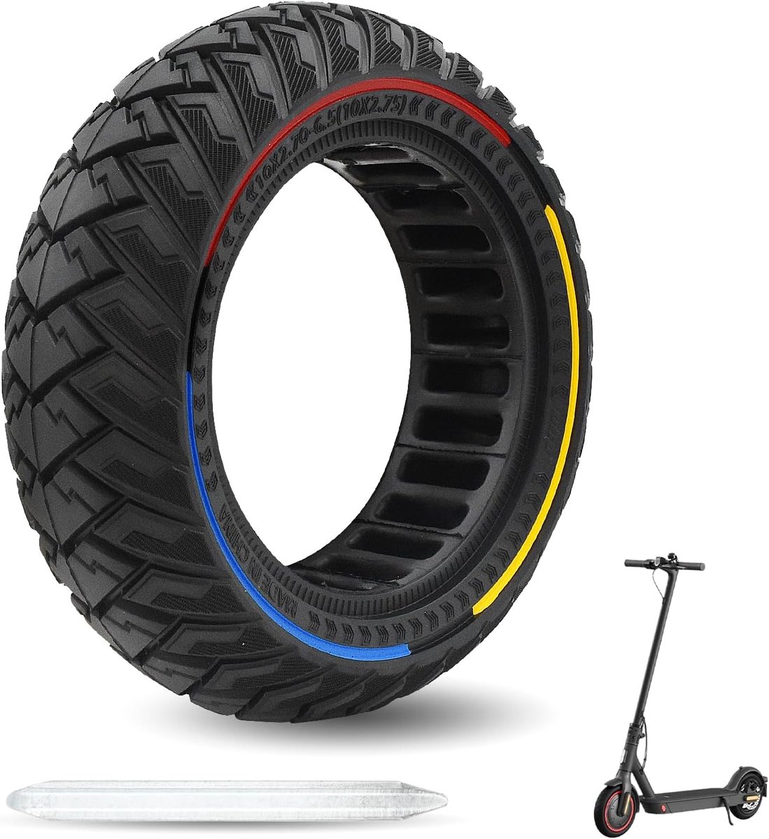 10 inch E Scooter Massieve Banden, 10x2.7 massieve banden, 60/70-6.5 massief rubber, slijtvaste en lekvrije, voor Kugoo G-Booster G2 Pro Roller, voor- en achterband, 1 stuk