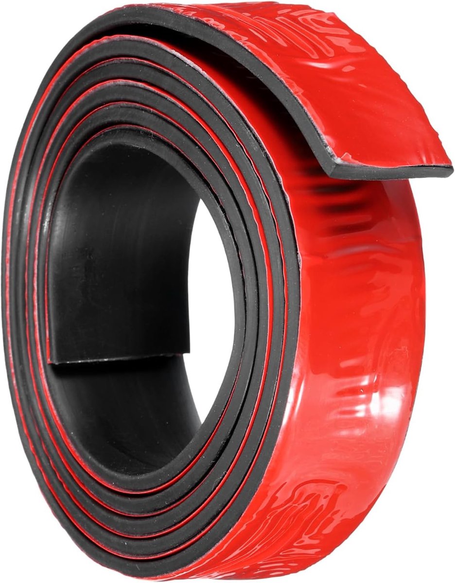 sourcing map Rubberen strips, zelfklevend, anti-trilling, zelfklevend, rubberen afdichting, 30 mm (B) x 3 mm (D) x 1,5 m (L), massief neopreen rubberen vel, rollen, massief rubberen profiel voor