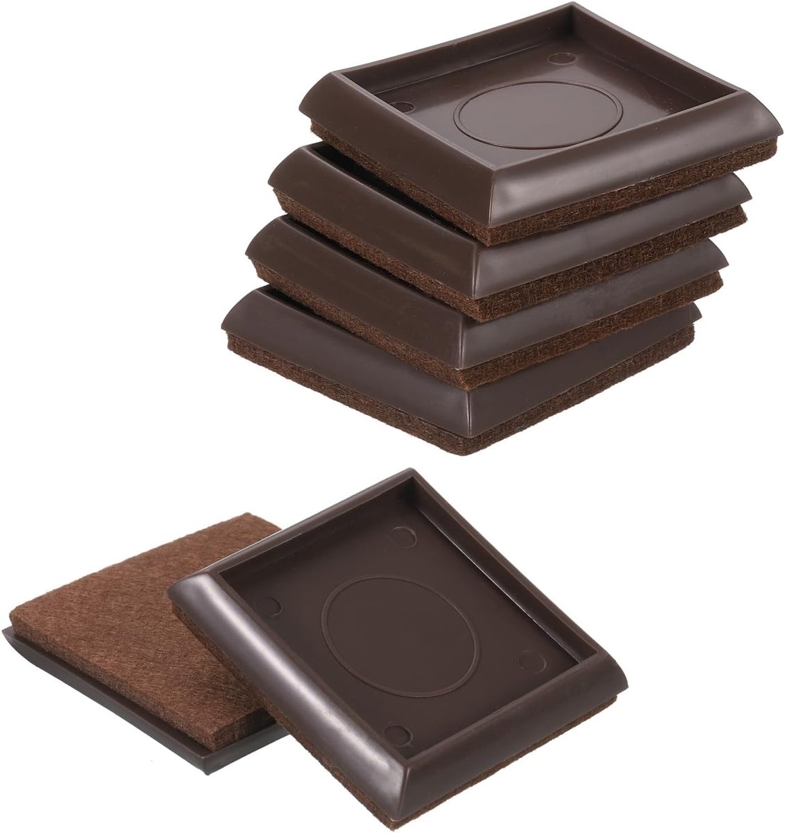 Meubelpads, 10 stuks 2 inch meubelglijders, vierkante stoelpootbeschermers met vilt voor tapijten en houten vloeren, zware meubels