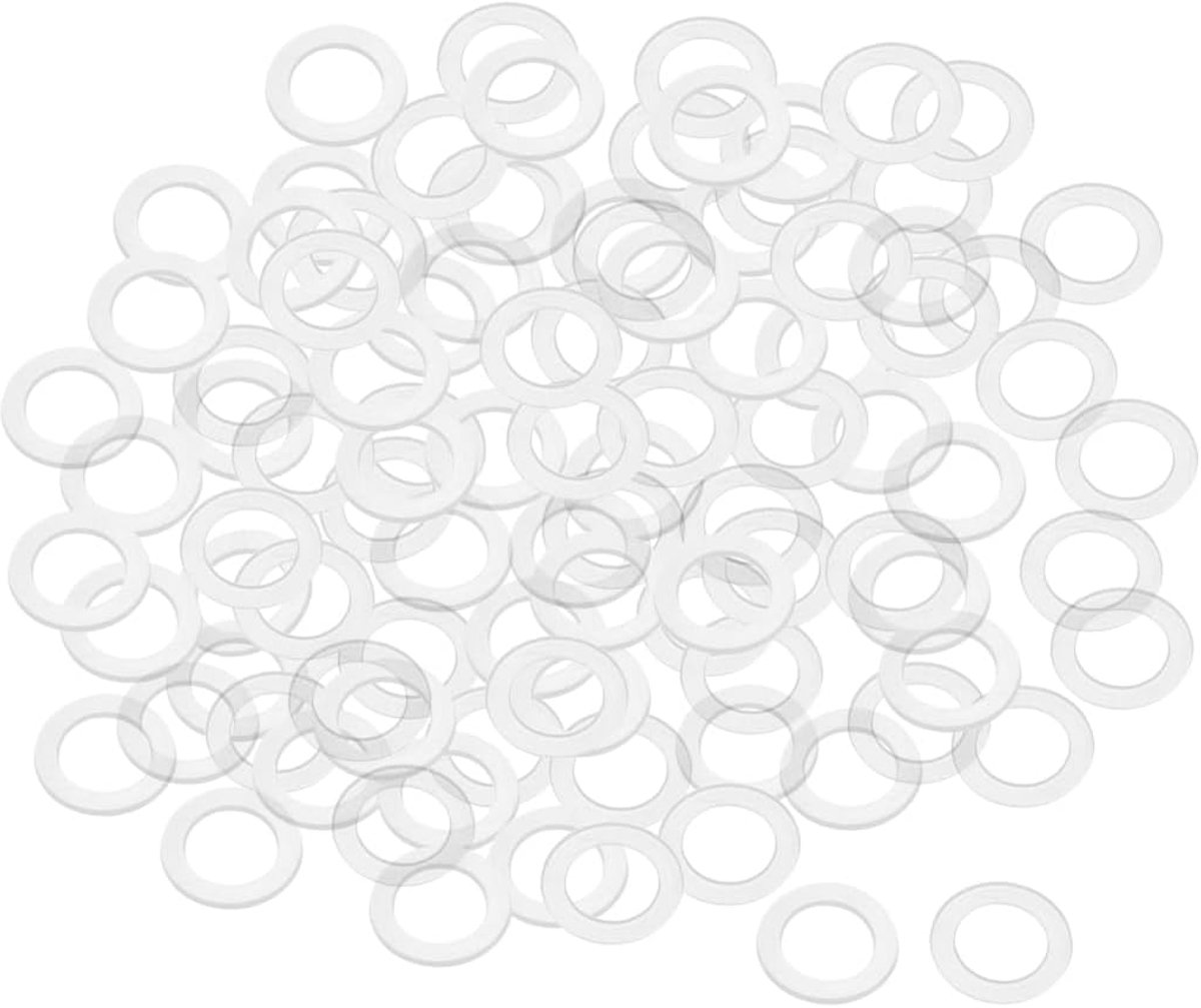 Sourcing map 200st platte sluitring nylon M10 afdichting 16mm AD 10mm ID 1mm dikte helder