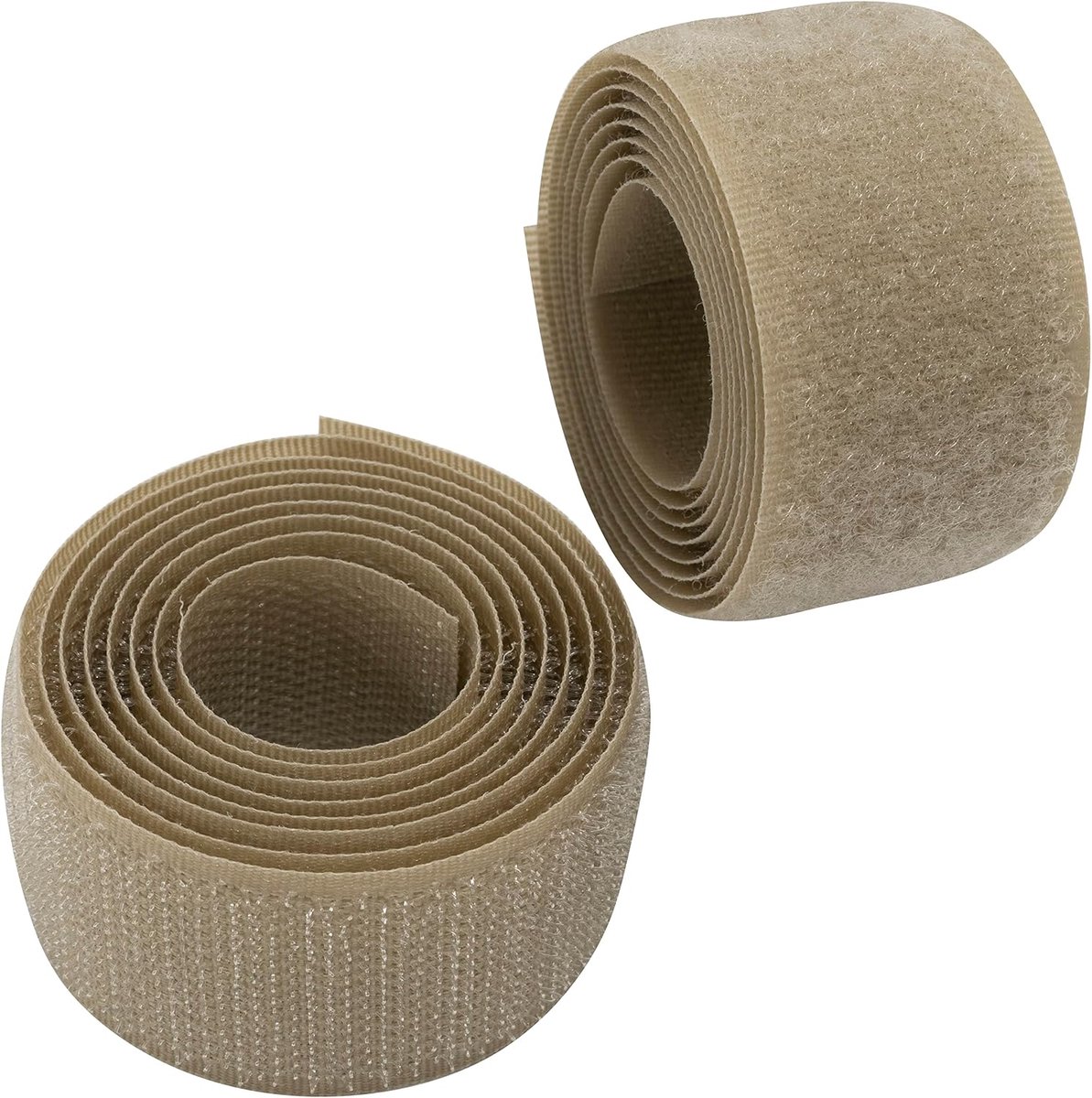 - C65965 - krabband/rol, 30 mm, 1 meter, zelfgrijpend, organizer/kabelbinders, koord, tas, kleding, riem, kleur: donkerbeige - van polyamide en polyester