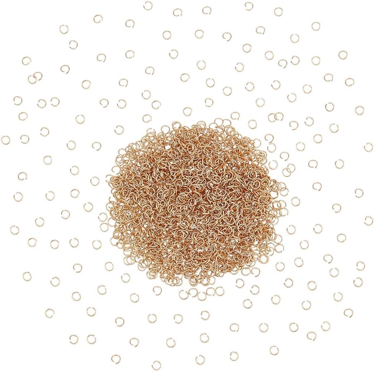 2000 stuks echt 24 karaat goud geplateerde springringen, 3 mm, 26 gauge, 304 roestvrij staal, open springringen, metaal, O-ring, sieraad, verbindingsring