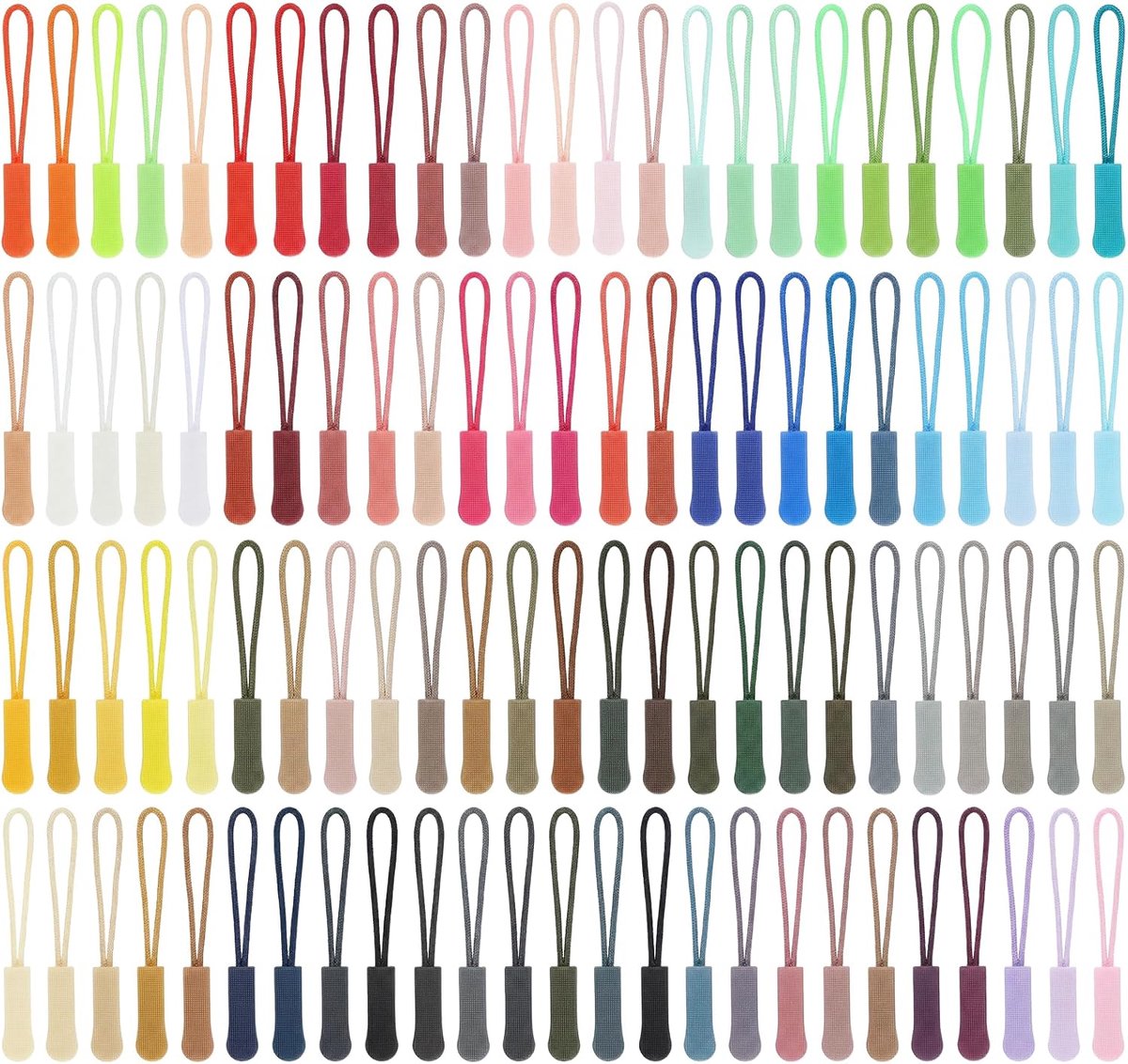 100 stuks ritssluitingen, ritssluitingverlenging, universele ritssluiting voor kleding, rugzakken, reistas, handtas, portemonnee, 100 kleuren