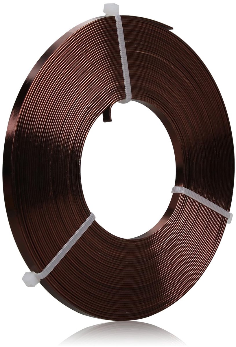 Draad - 5 x 1 mm - 10 meter brede platte sieradendraad voor montuur, sculpturen, frames, sieraden maken - Koffie