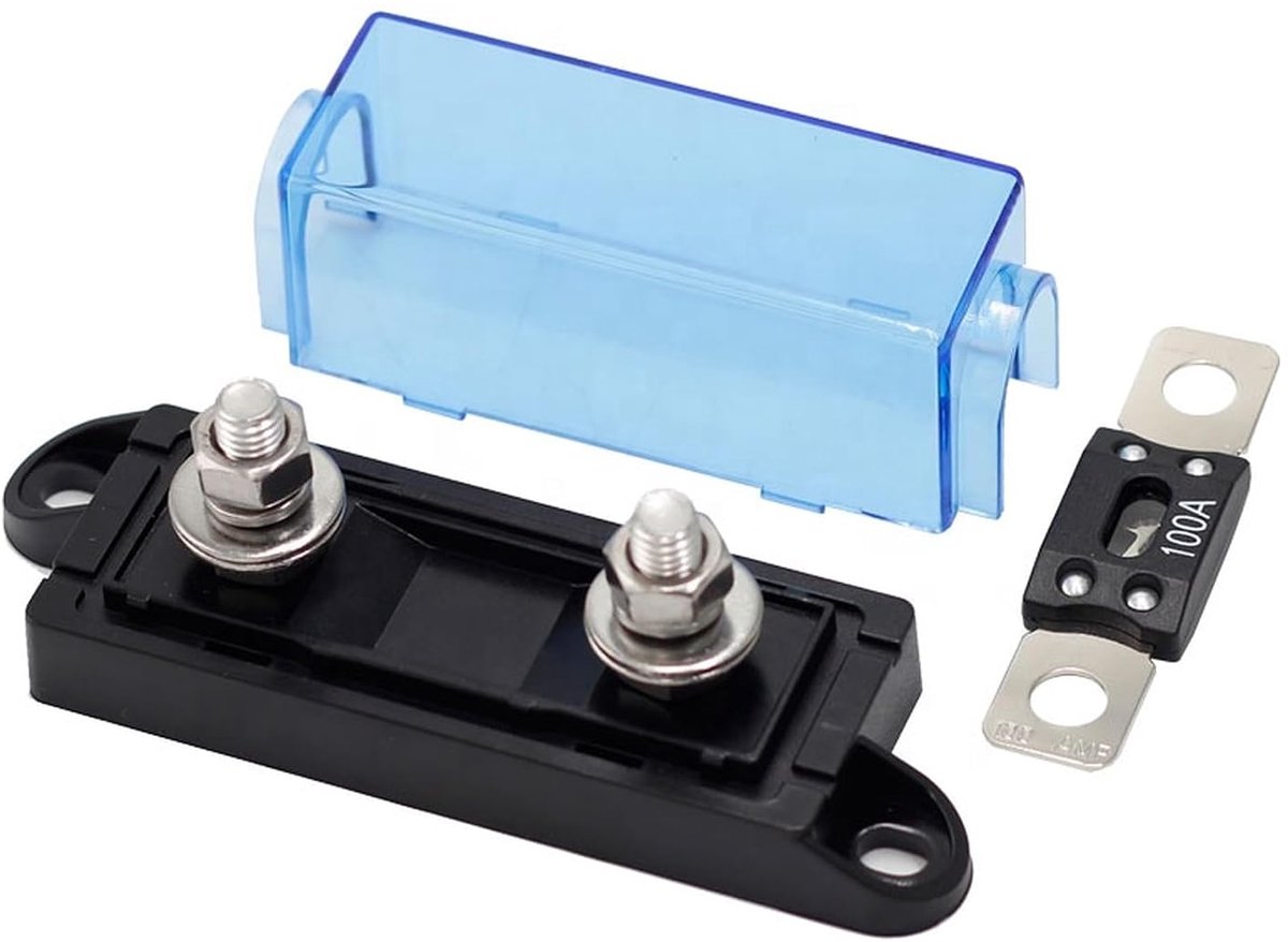 1 x Mega ANM zekeringhouder voor de auto, schroefzekering, 100 A, montagebasis voor auto, pc, industriële uitrusting.