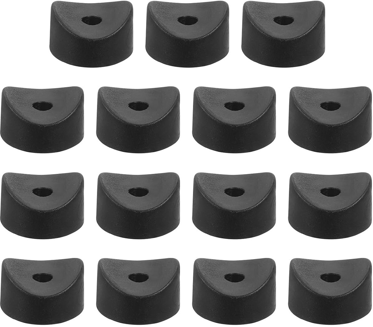 15 stuks ronde sluitringen van kunststof, 5 mm x 25 mm x 8 mm, zwart, concave sluitringen van PE, afstandhouder, bevestigingsvoorziening voor ronde buisbevestiging