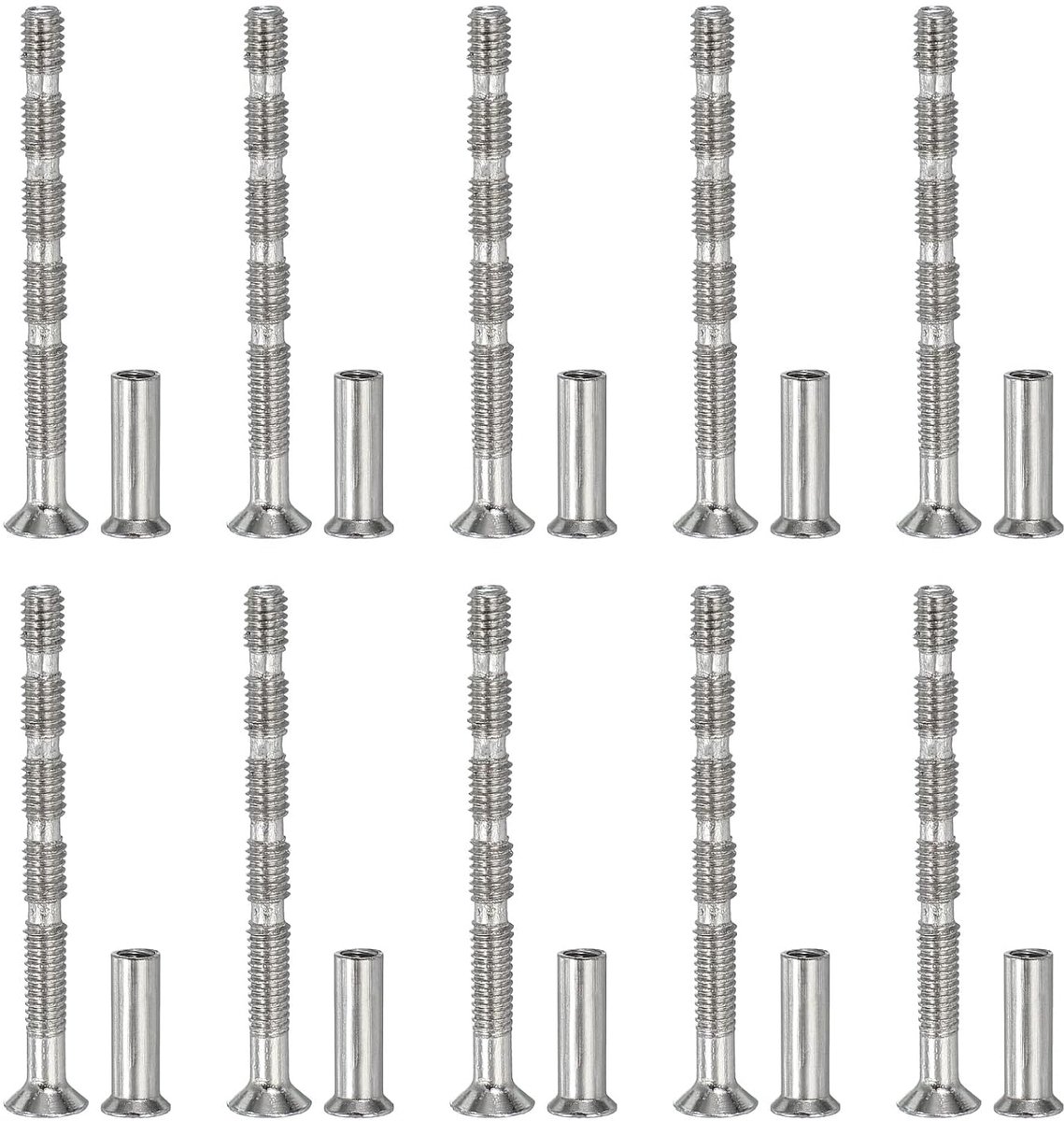 Kastgreep schroeven M4x45, set van 10 breekschroeven ladeschroef Phillips-aandrijving verzonken kopschroeven met huls voor deurgreep hendel