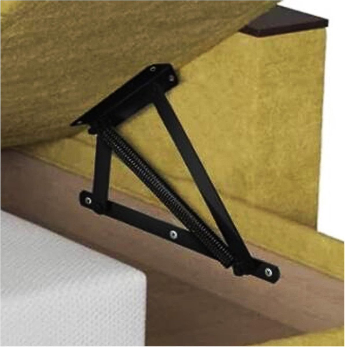 Scharnieren, dekselsluitingen, onderbedkasten, zware scharnieren, dekselsteunscharnieren, kastscharnieren, scharnieren voor ligstoelen en bedden met bakken
