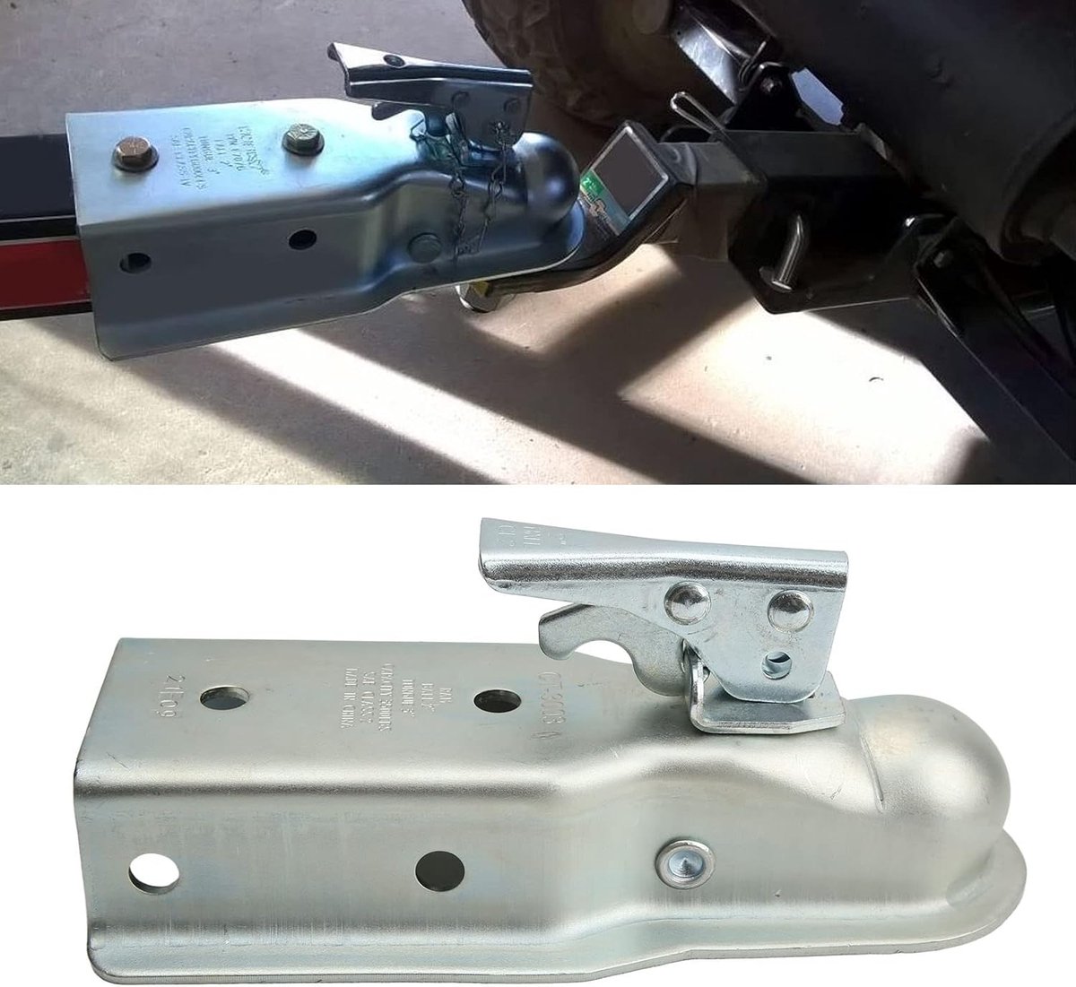 Aanhanger， Aanhangwagenkoppeling met Rechte Tong 50 Mm Trekhaakkogel 75 Mm Kanaal 3500 Laadvermogen voor 75 Mm Vierkante Buis