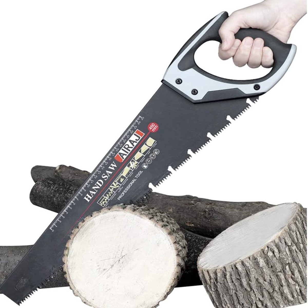 Handzaag 18 inch - ergonomische rubberen handgreep - ideaal voor zagen van hout - SnelShoppen