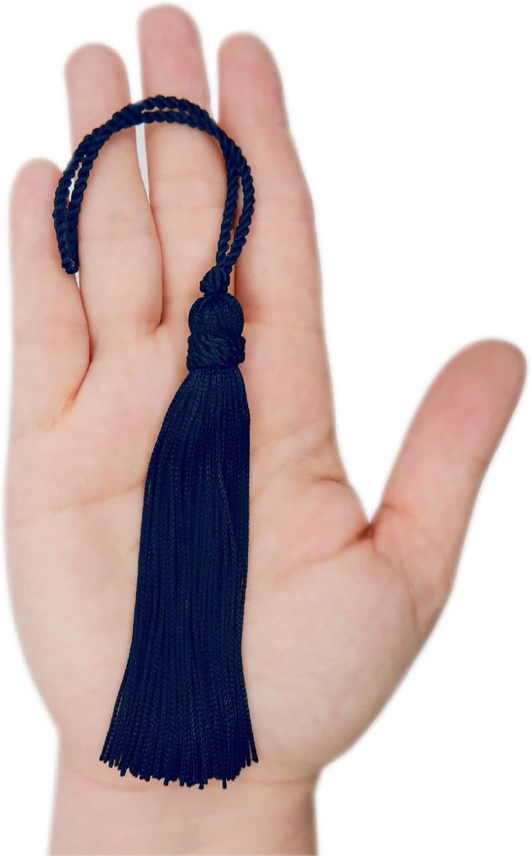 = Cuquillo-Kwastje met Hoofd Vastgebonden. 10cm Lang. 100% Rayon. Zak met 5 Eenheden - (Marineblauw)