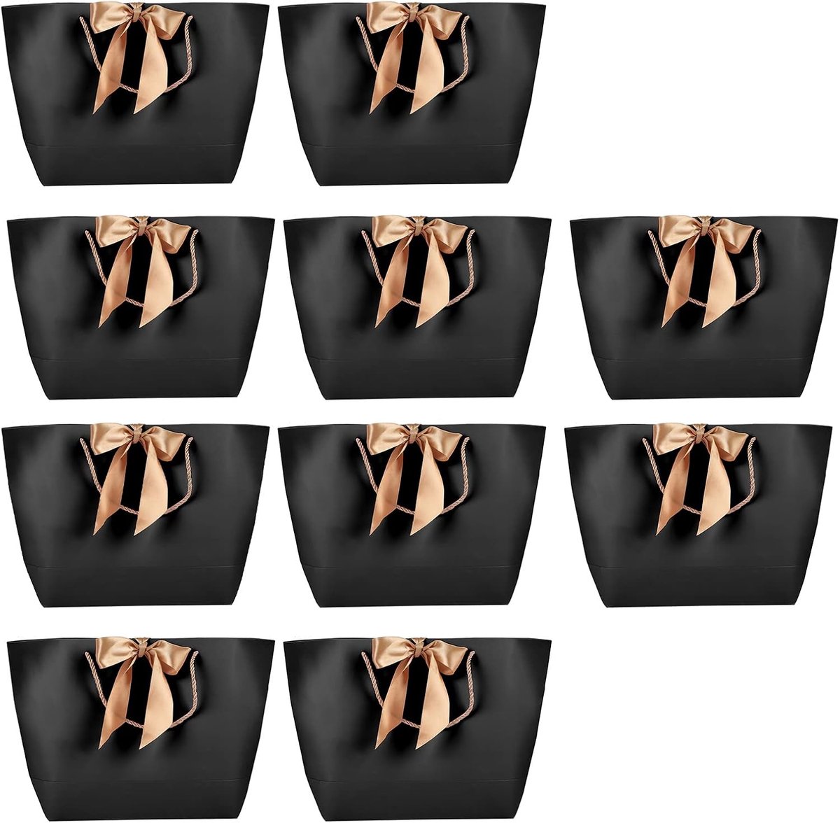 10 stuks/set cadeauzakjes met boogdecoratie – stijlvolle papieren cosmetische en kledingcadeauzakjes voor verpakking, geschikt voor make-up, sieraden, lingerie en kleine cadeaus