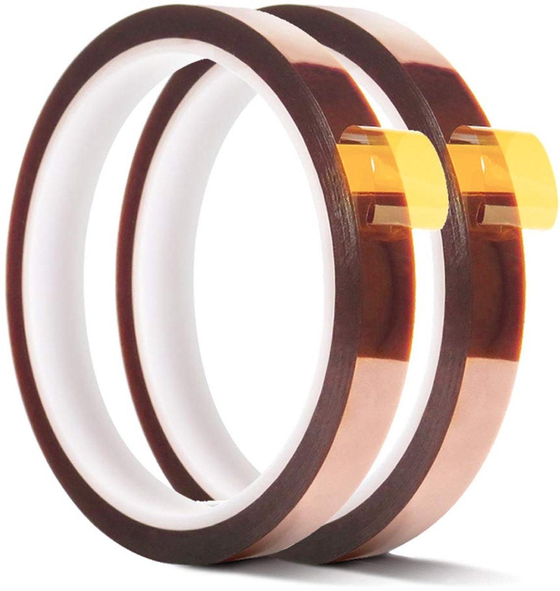 Tolvia Kapton Tape 2 Rollen - 10 mm x 33 Meter - Hittebestendige Polyimide Tape - Hoge Temperatuur Isolatietape voor 3D Printer, Sublimatie, PCB, Solderen & Elektronica