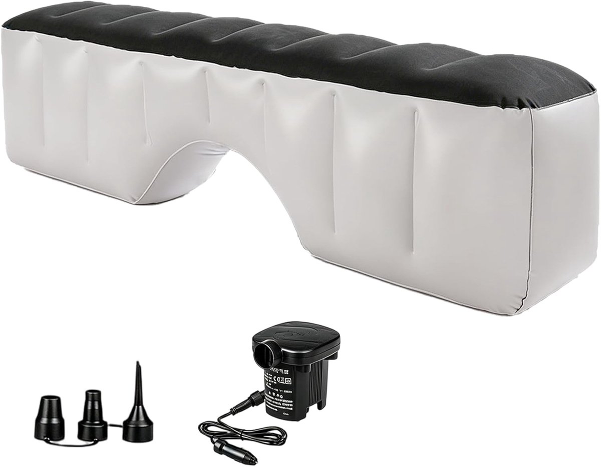 Opblaasbare autokussen - Lichtgewicht 0,8KG - Inclusief luchtpomp - Ideaal voor achterbank slaapcomfort - ShopVlot